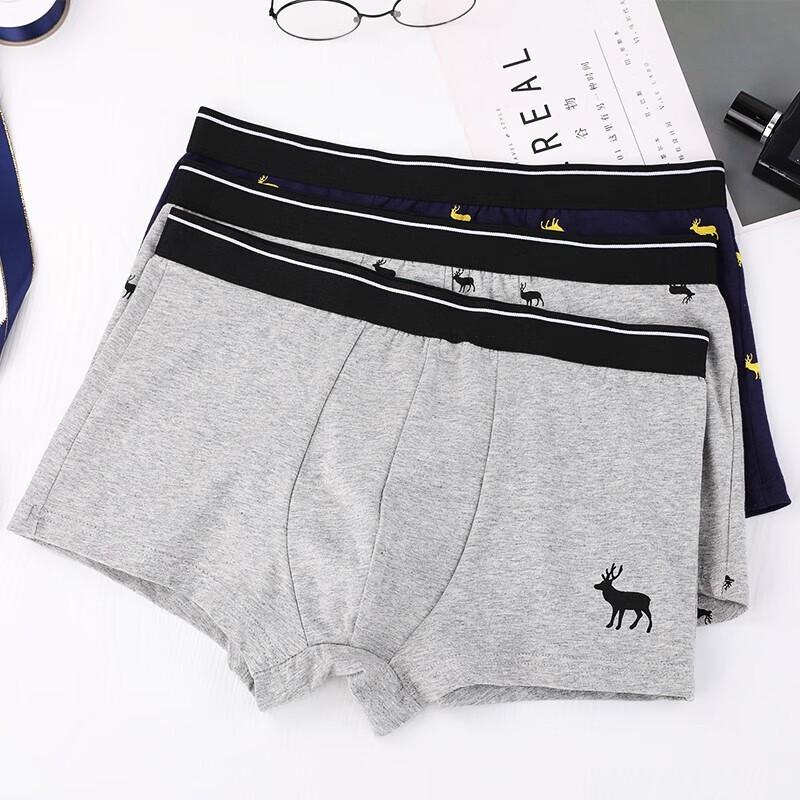 LangSha Men's Xinjiang Long-Staple Cotton Boxer Briefs 4-Pack