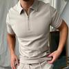 Men'S Polo Shirt Men'S Casual Short Sleeve Lapel T-Shirt 3D Printed Short Sleeve Zipper Polo