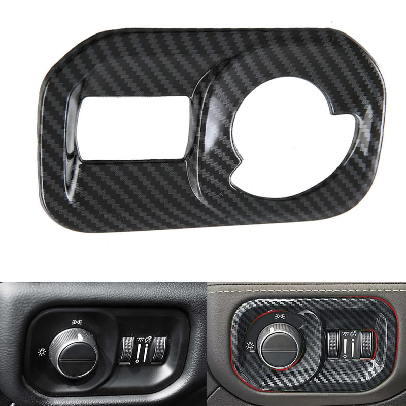 Fit for Dodge Ram 1500 - Headlight Control Cover Trim Left-hand Side ABS Carbon Fiber Car Styling Accessories