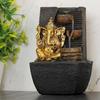 Polyresin Table Top Indoor Outdoor Water Fall Fountain with LED Lights Home Decor Decoration Gift Gifting Items