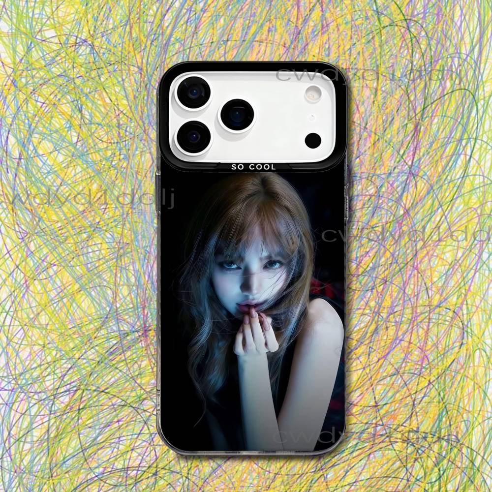 L-LISA LALISA Alter Ego Phone Case For iPhone 17,16,15,14,13,12,X,8,Pro,Max,Plus,SE4,Air,Mini HD Black IMD Matte
