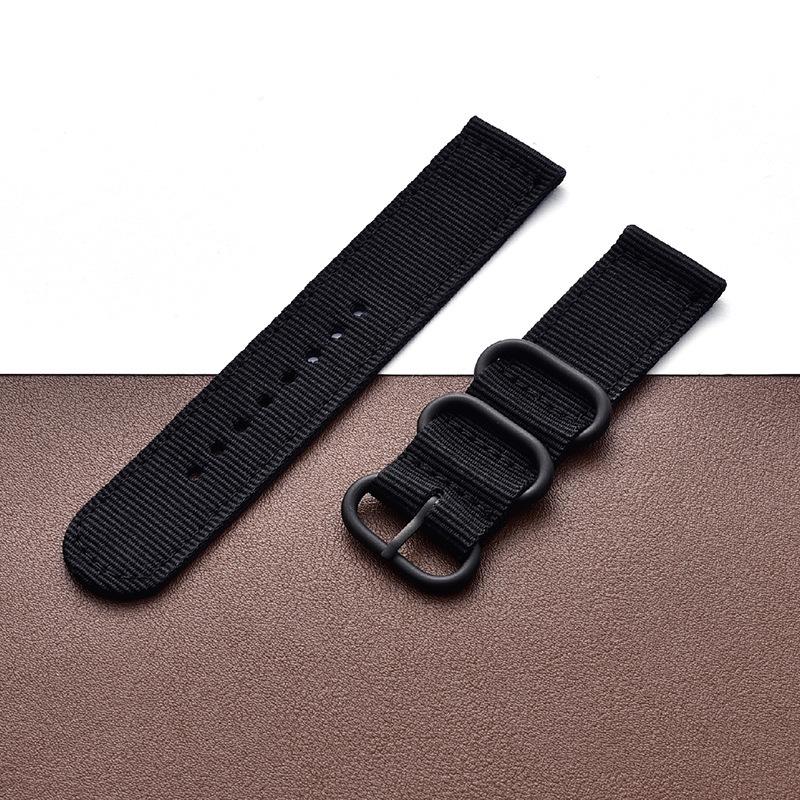Nylon Three-Ring Buckle Watch Band for Samsung Active 3/4/5 & Huawei S3 - Canvas Woven Wristband