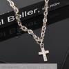 Men's Titanium Steel Cross Necklace - Non-fading, Versatile, Simple Hip Hop Sweater Chain Jewelry