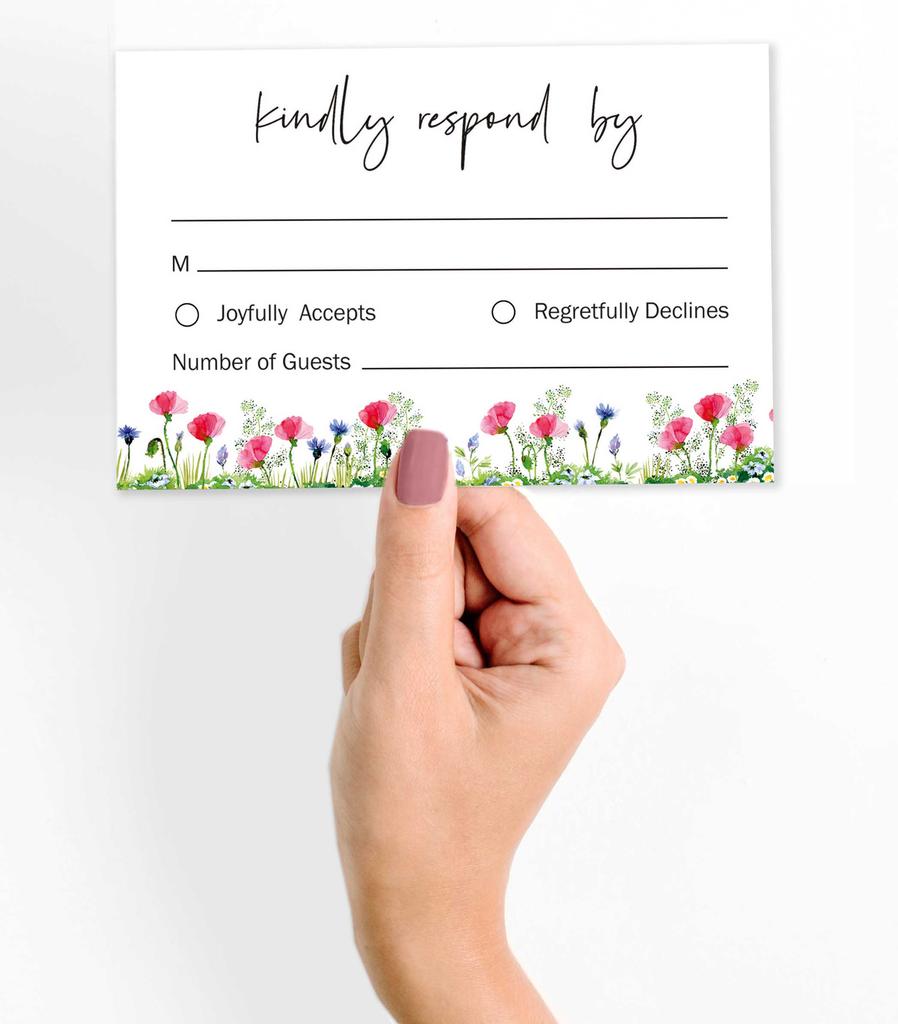 Inkdotpot 50 Blank RSVP Cards With Kraft Envelopes Rustic Kraft 4"x6" Response Cards-RSVP Reply Card For Wedding-Bridal Shower-Baby Shower-Rehearsal