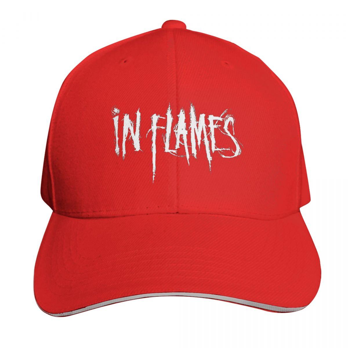 In Flames Рок-группа Красная Шестиугольная Звезда Кепка Модная Повседневная Бейсболки Регулируемая Шляпа Хип-Хоп Летние Унисекс Бейсболки One Size