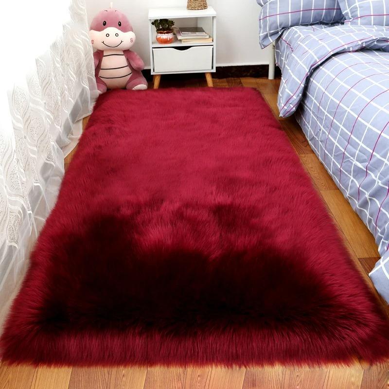 Faux Fur Carpet for Living Room Soft Imitation Sheepskin Rugs Bedside Floor Cushion Plush Fluffy Artificial Wool Mat Home Decor