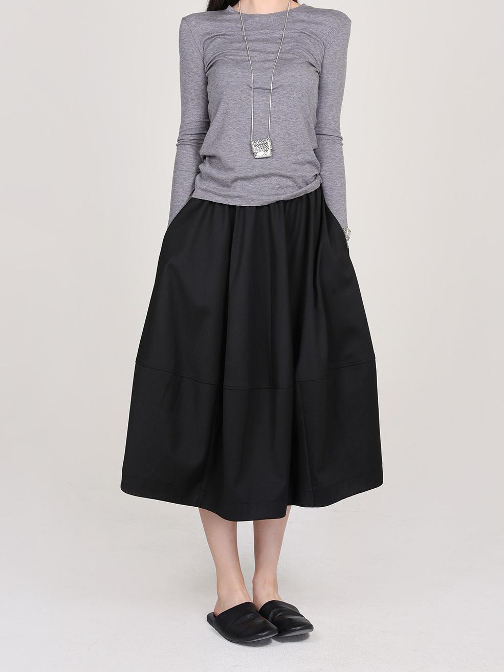 2025 Autumn/Winter Women s Fashionable Slimming Mid-Length Woolen Tulip Skirt Large чёрный