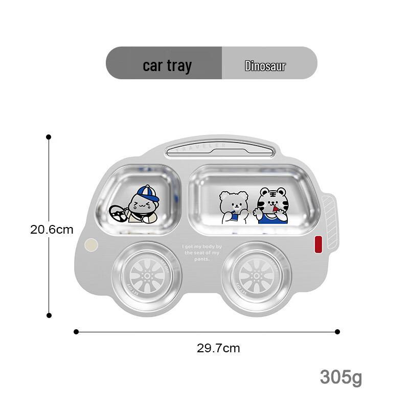 Abay Kids Cartoon Divided Stainless Steel Plate