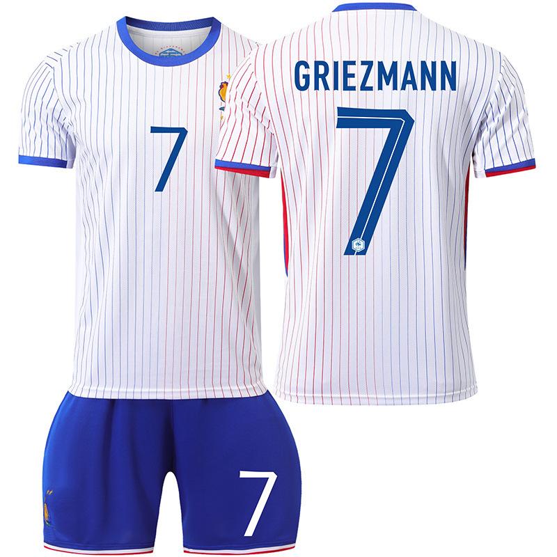 Football training jersey 2024 European Cup France No. 10 Mbappe football jersey 7 Griezmann 9 Giroud quick drying Size 16