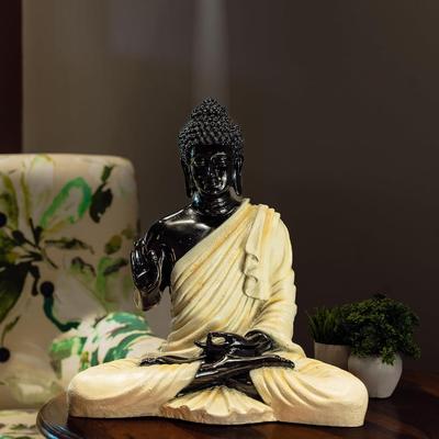 Latest Resin Meditating Handicrafts Buddha Idol Statue Showpiece Gift Gifting Item Polystone Home Décor