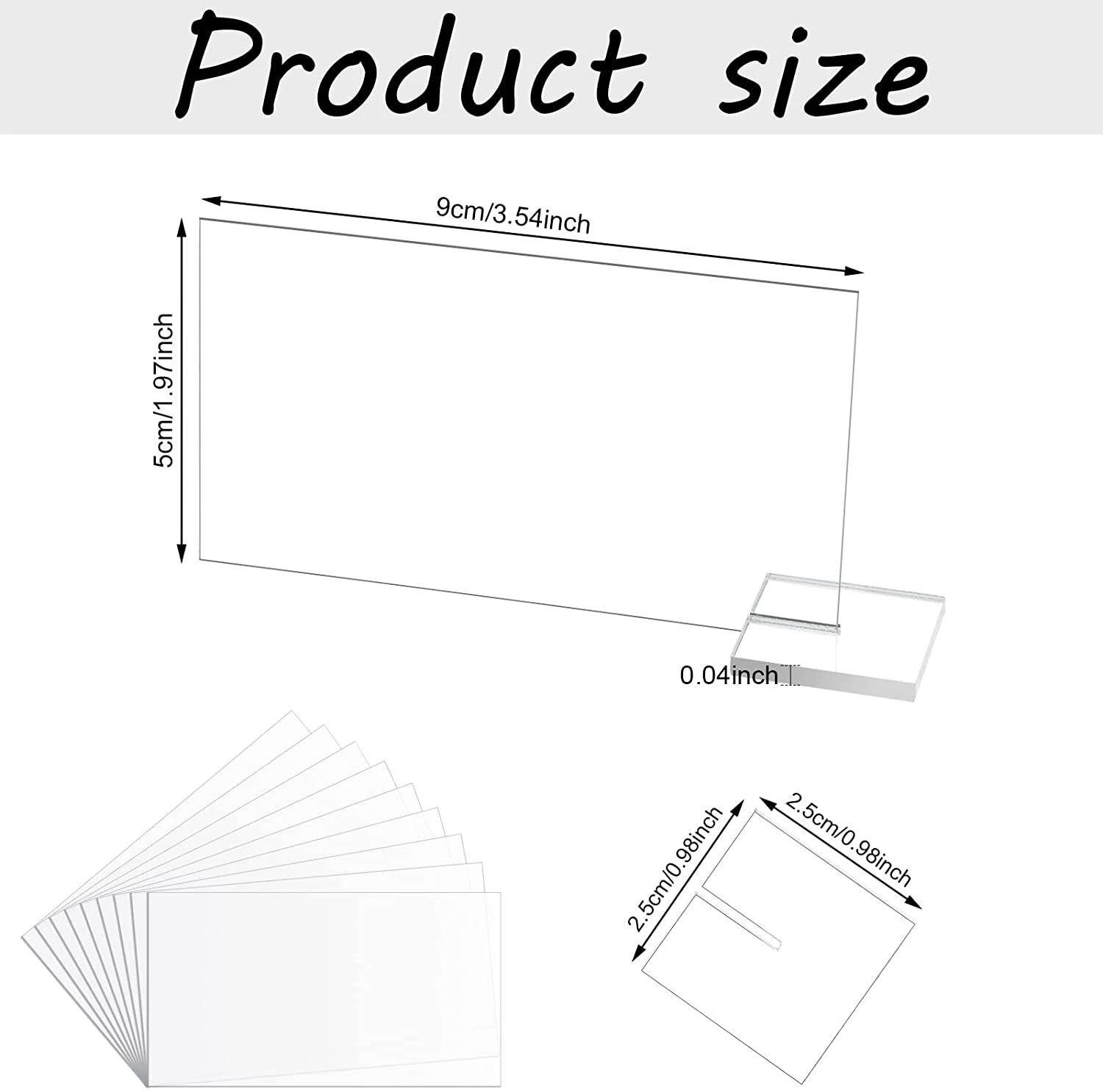 

Blanks Acrylic Table Card with Stand for DIY Wedding Reception Table Number Sign for Event Party Restaurant Holiday Decoration 10PCS