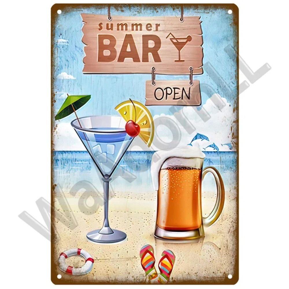 Vintage Ocean Pirate Iron Sign Metal Tin Plate Poster Art for Home Bar Man Cave Garage Club Decor