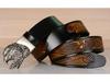 Eagle Embossed Cowhide Leather Belt with Automatic Buckle