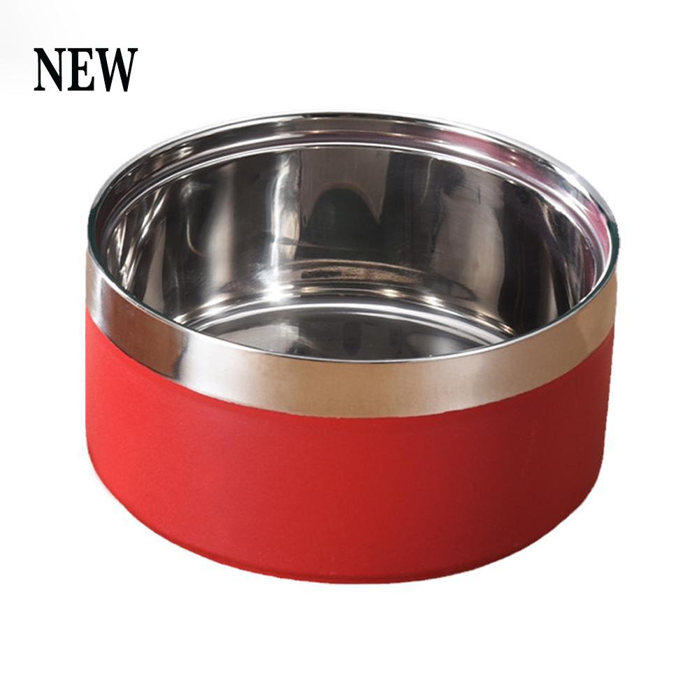 Custom Stainless Steel Dog Cat Bowl Double Vacuum Feeding Pet Bowl Large Capacity Dog Food Water Bowl Dog Accessories Puppy