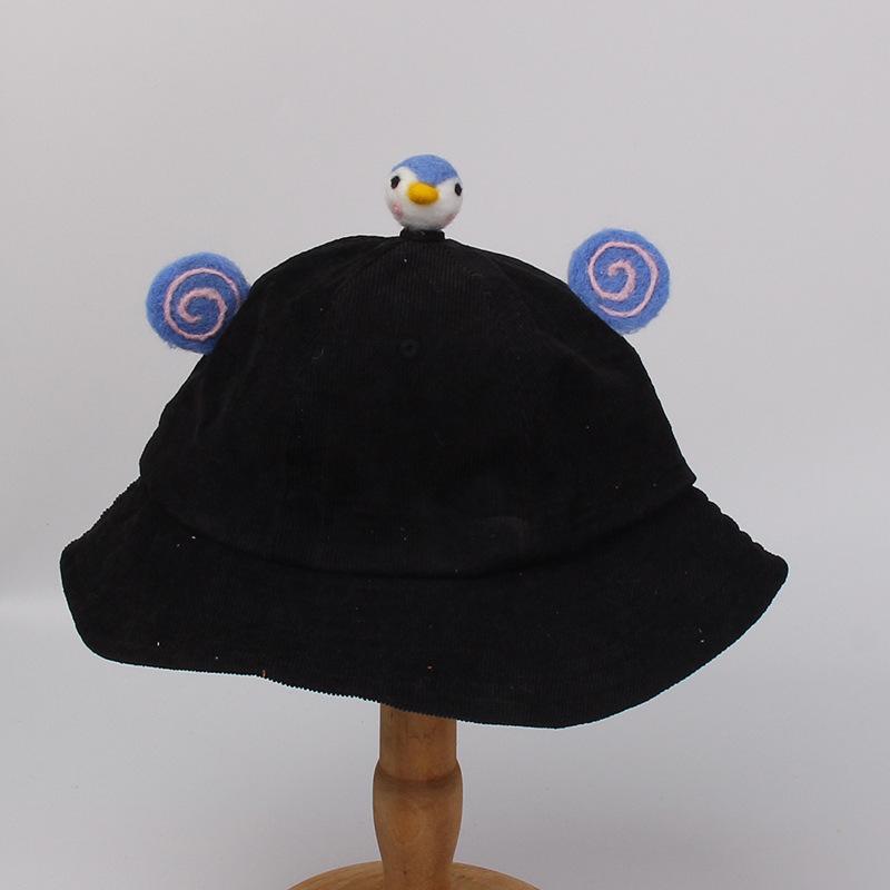 Baby bucket hat parent-child sunscreen bean tooth rabbit small yellow hat kawaii children sunscreen