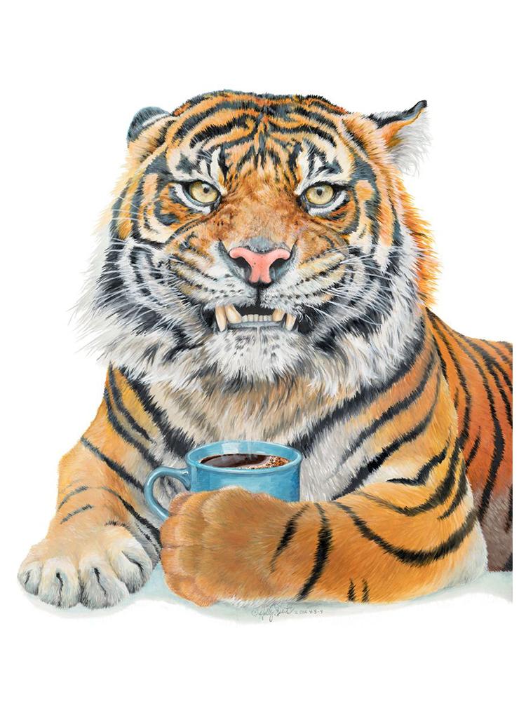 Animal amuzant Tigru Bufniță Câine Pisică Băutură Cafea Poster Pânză Pictură Lama Latte Cafea Artă Imagine pentru Cafenea Decorare