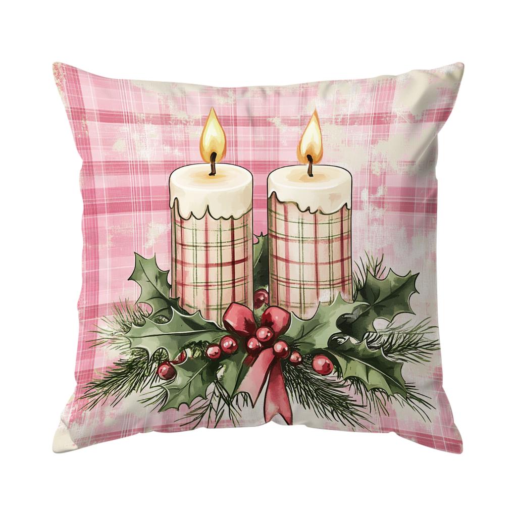 Vintage Christmas Cushion Pillowcase Printed Polyester 45X45Cm Throw Pillowcover Decorative Sofa Cushion Pillowslip Home Decor