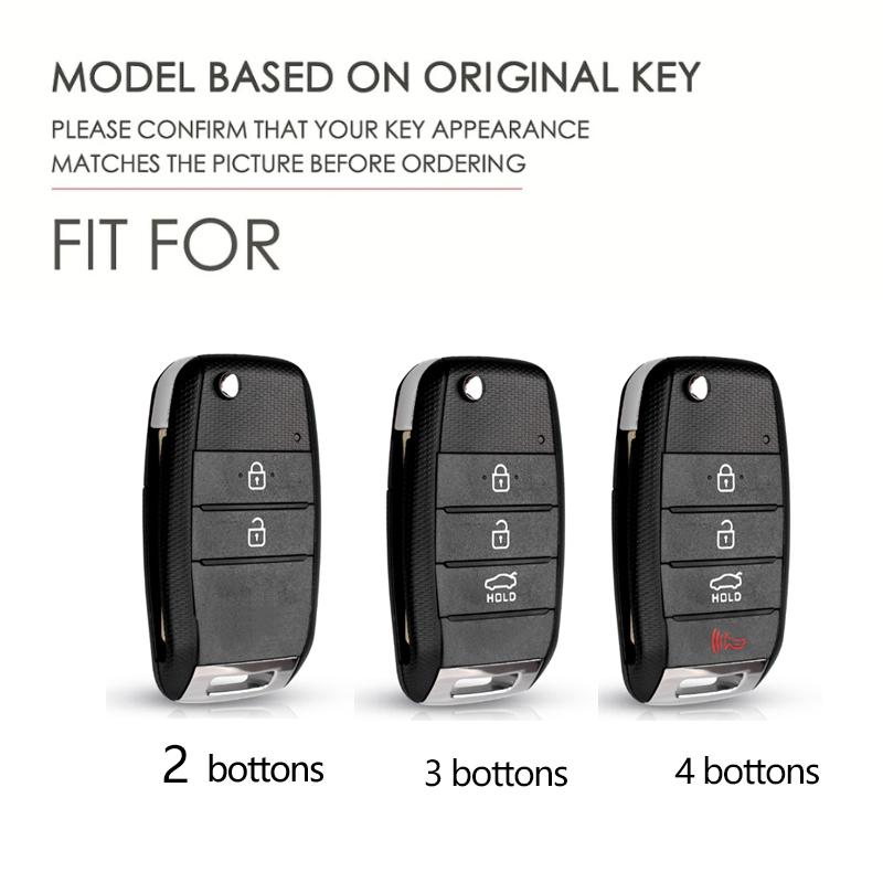 2 3 4 Bottons Silver Tpu Auto Key Fob Cover Case Fit For Kia K2 K3 K5 Carens Cerato Forte Rio Kia Flip Key Fob Housing Key Ring Auto Accessories