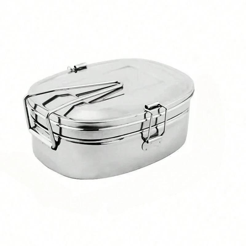 

Прямоугольный ланч-бокс с двойными стенками - Нержавеющая сталь, Герметичный, Контейнер для бенто для взрослых и студентов, Ланч-бокс бенто