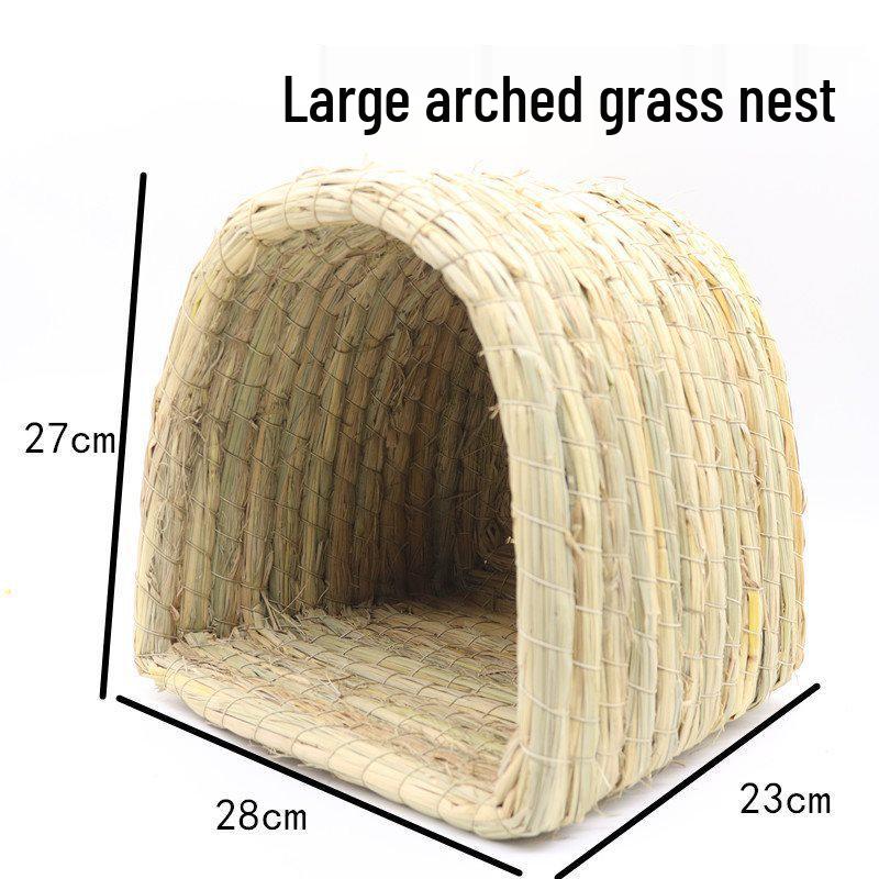 Handgeflochtenes Versteck für Chinchillas & Hamster: Warmes Holznest für Kaninchen & Meerschweinchen