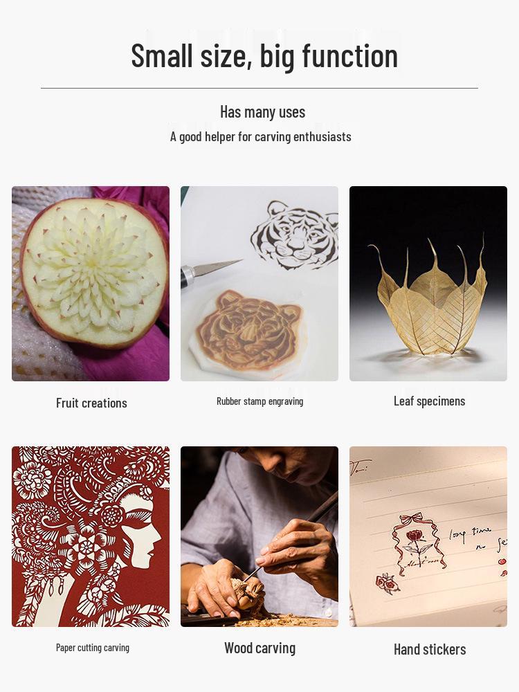 Hand-Carved Craft Knife for Small Rubber Stamp and Washi Tape Cutting