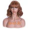 MISS WIG Kurzwellige Damen-Perücke mit Pony, schwarze Kunstfaser-Perücke für den täglichen Gebrauch