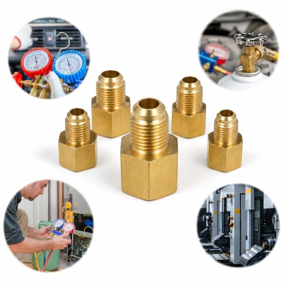 Female To Male Brass Pipe Connector 1/4 3/8 1/2 3/4 Inch AC Coupler Adapeter Flare Fitting