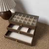 Vintage Walnut Jewelry Organizer Earrings Necklace Dust Jewelry Box Home Desktop Large Capacity 3 Layer Jewelry Box