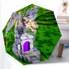 Minecraft5 Print Automatic Umbrella, 8 Rib Iron Frame, Plastic Handle, Suitable for Outdoor Travel &Daily , Ideal Gift