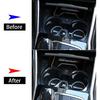 Carbon Fiber Style ABS Chrome Car Central Control Cup Holder Frame Cover Trim for BMW 3 Series G20 G28 325li 2019 2020