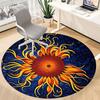 1 Stück Sonnenblumen-Kunstwerk Teppich für Büro, Rutschfest, Runder Teppich, Weich & Bequem, Teppich für Büro, Leichte Runde Bodenmatte