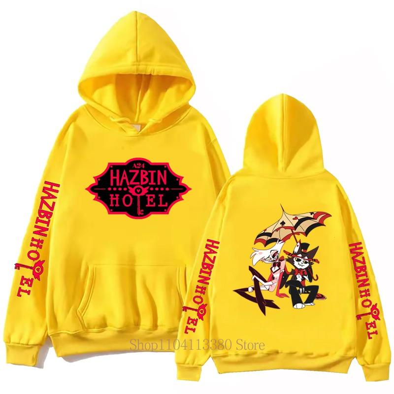 Hazbin Hotel Graphic Print Men Clothing Hoodies Fall Winter Casual Fashion Women Streetwear Long Sleeve Tops Fleece Pullover