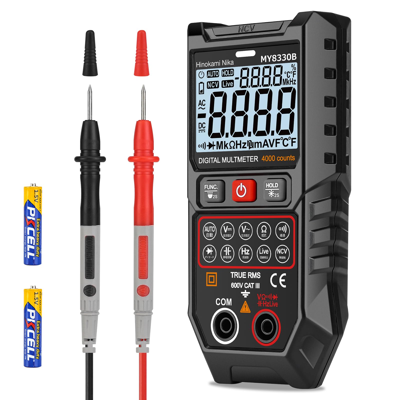 

Hinokami Nika 2024 New MY8330B Digital Tester with Dual the Only Multimeter on the Market with Functional 4000 Smart Compact Digital Tester for