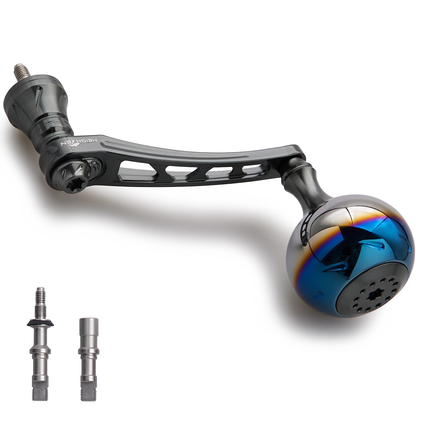 

HEIGHTEN 65-70mm Adjustable Reel Handle with 38mm Knob for Shimano and Daiwa Aurora Series Spinning Reels (Dark Gray (22STELLA/23AIRITY)) (1148)