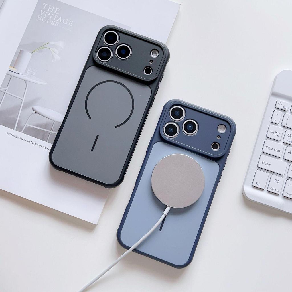 iPhone 17 Pro Max Color-Block Heat Dissipation Magnetic Case, Skin-Feel Matte Anti-Fall Protective Cover