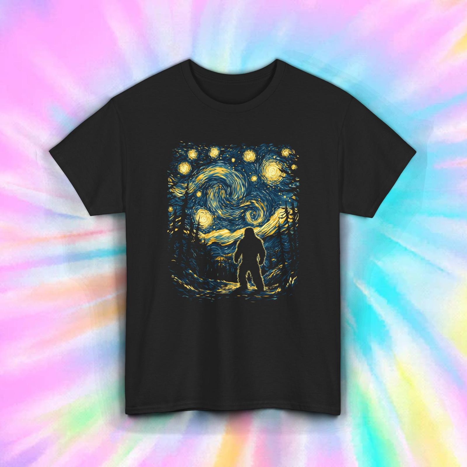 Bigfoot Forest Starry Night Camping Hiking Outdoors Shirt S-5XL XXXXL