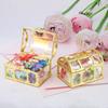 18pcs Vintage Transparent Wedding Gift Boxes with Golden-Tone Lids Plastic Favor Boxes with Secure Locking Latches for Wedding