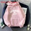 Girl Hoodie With 3d Letter Pattern Thick Fleece Winter Casual Wear For Fall