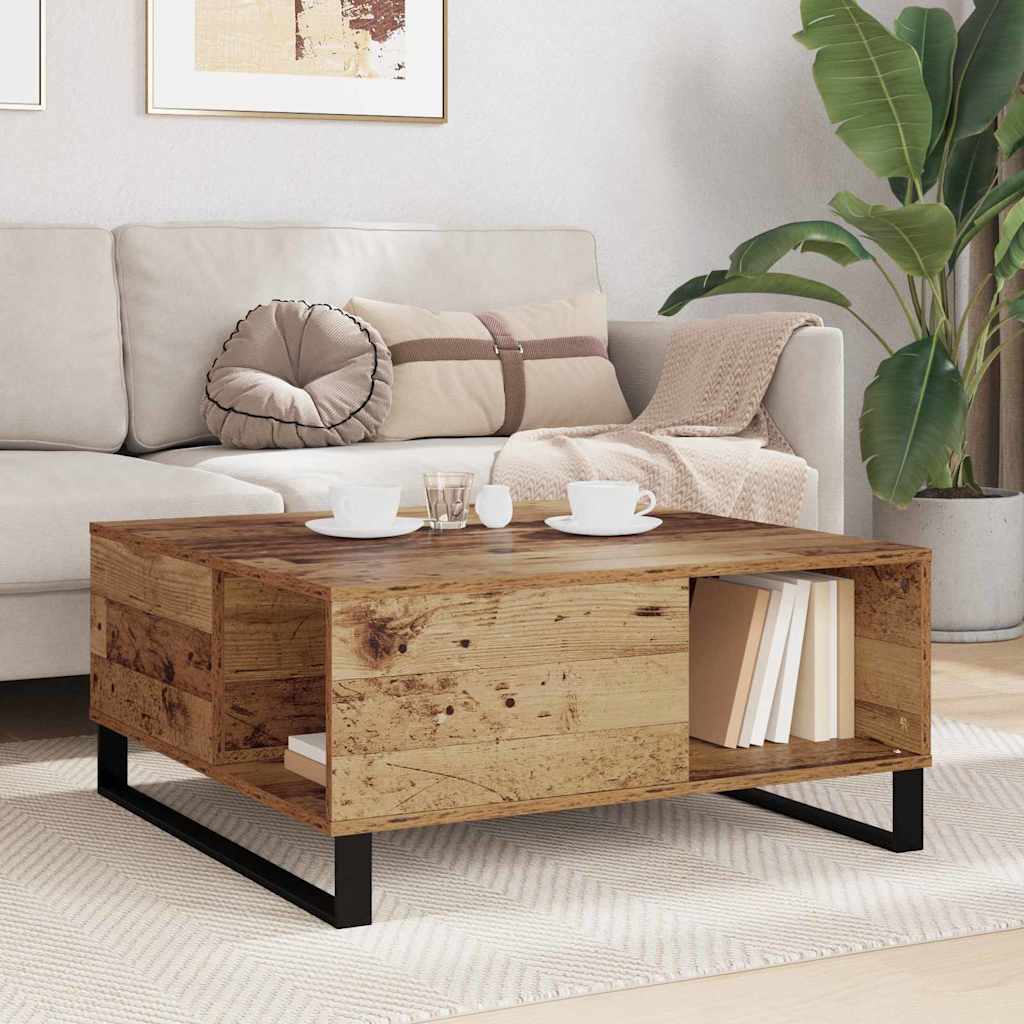Coffee Table Reclaimed Wood 80 x 80 x 36.5 cm Wood Based Panel