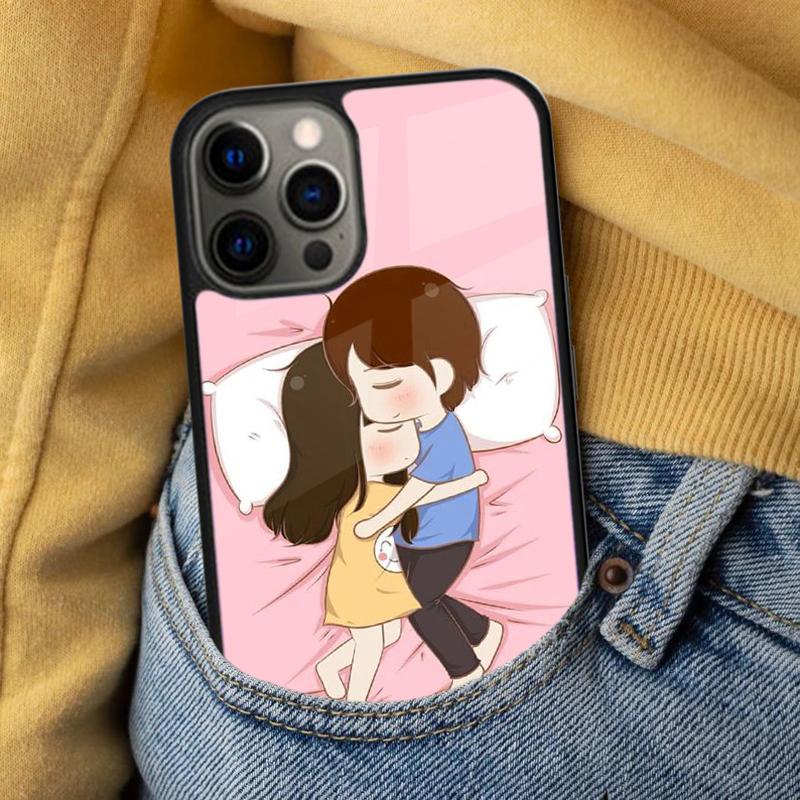 Cute Boy Girl Couple Soft Phone Case for iPhone 17 Air 16e Pro max 15 Pro 13 14 Plus 11 12 MagSafe Magnetic Coque