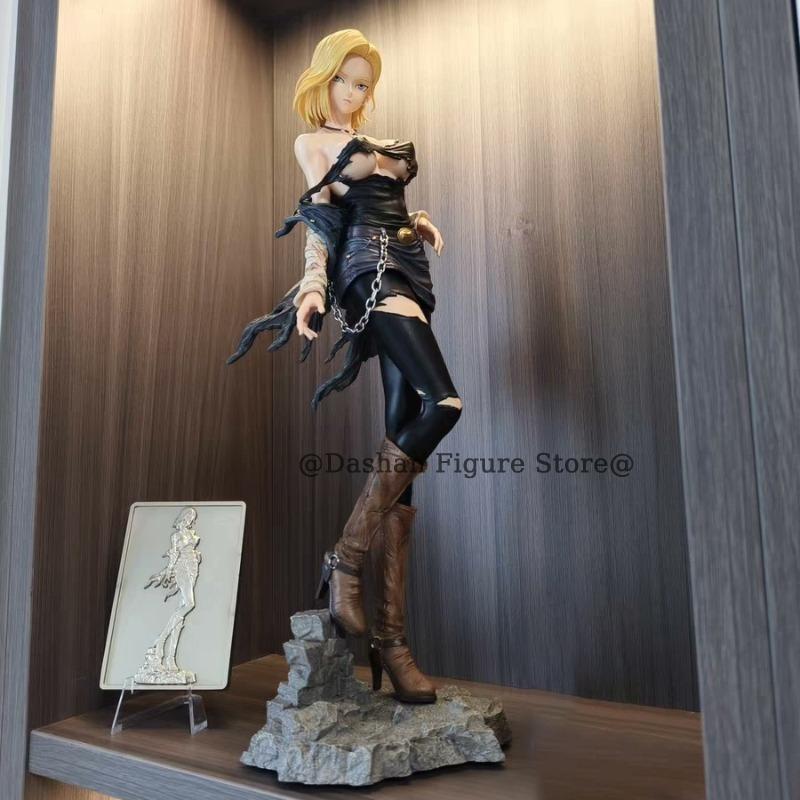 30cm Android 18 Action Figure Anime Gk Collectible Model Toys PVC Ornaments Glamour Glitter Lazuli Figurine Statue