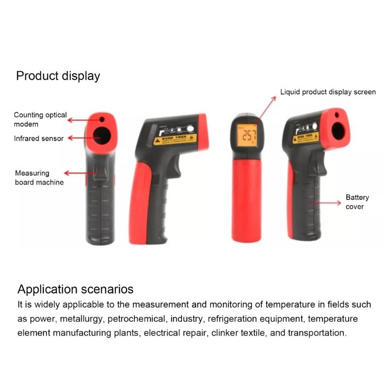 Thermometers Temperature Measurement Tool -20 To 400℃ IR Thermometers for Industrial Handheld Temp Reader
