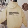 Women'S Shoulder Sleeve Fleece Sweater Plain Letter Print Kangaroo Pocket Drawstring Print Hoodie