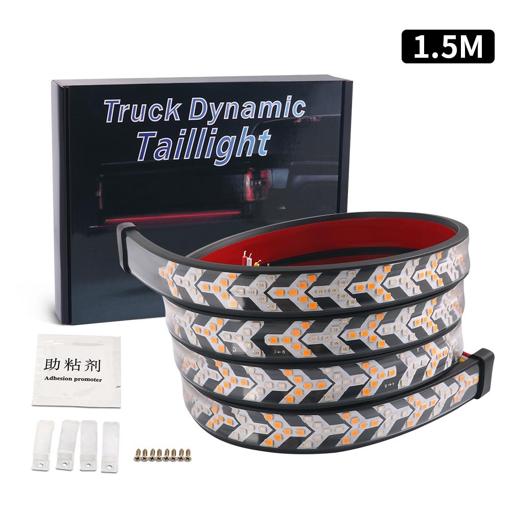 Car Truck LED Tailgate lights Strip Turn Signal Lamp Flowing Dynamic Warning Brake Reverse Tail light Bar For Pickup Jeep 12V24V