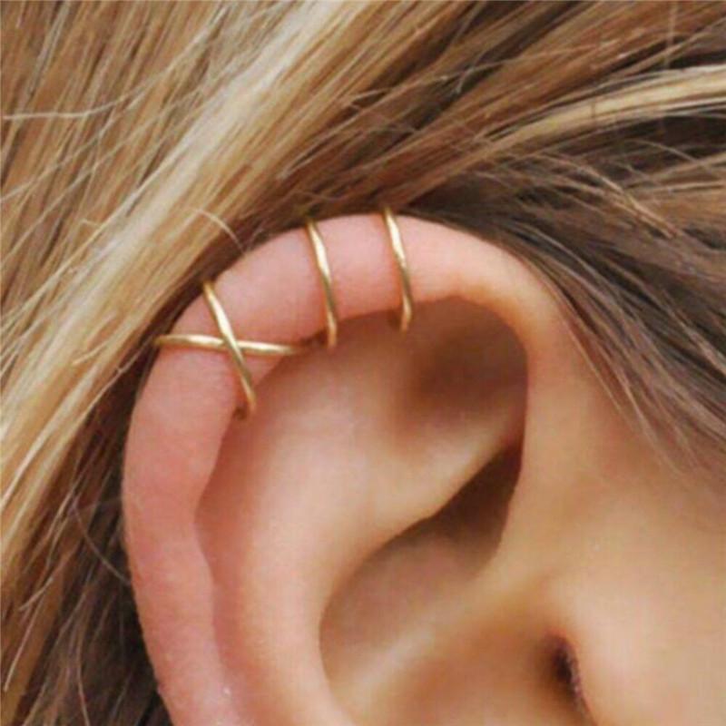 European & American 5-Piece U-Shape Double Layer Ear Clip & Stud Set