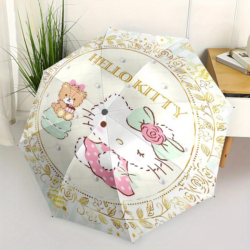 

Hello Kitty,Cute Characters Automatic Folding Umbrella-Simple 8-Rib Design, Bright Cartoon Pattern, Durable Iron Frame, Suitable For Travel,