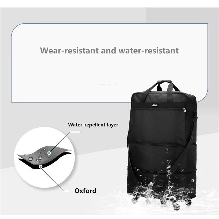 Wheeled Luggage Expandable Folding Duffel Bag Suitcase Foldable Rolling Travel Bag Without Telescopic Handle