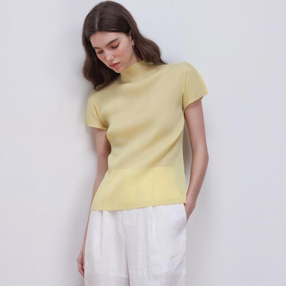 Pleats Mood Half Neck Top FREE/black