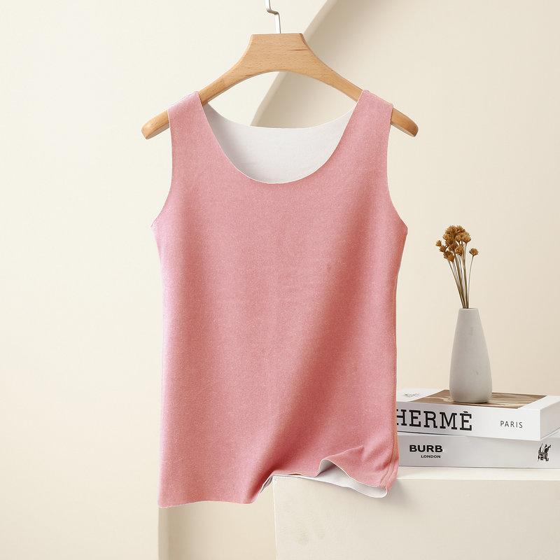 Women's AB Side Double Fleece Round Neck Thermal Tank Top Slim Base Layer Vest M-2XL