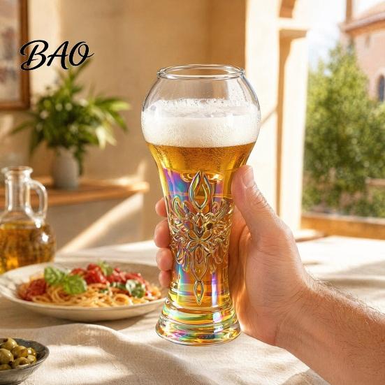 Langlebiger Bierglas-Pokalform-Weinbecher, Hitzebeständiger Krug für Craft-Bier, Transparenter Becher für Saft, Kreatives Pub-Trink-Sport-Party-Glas, Hoch Borosilikat